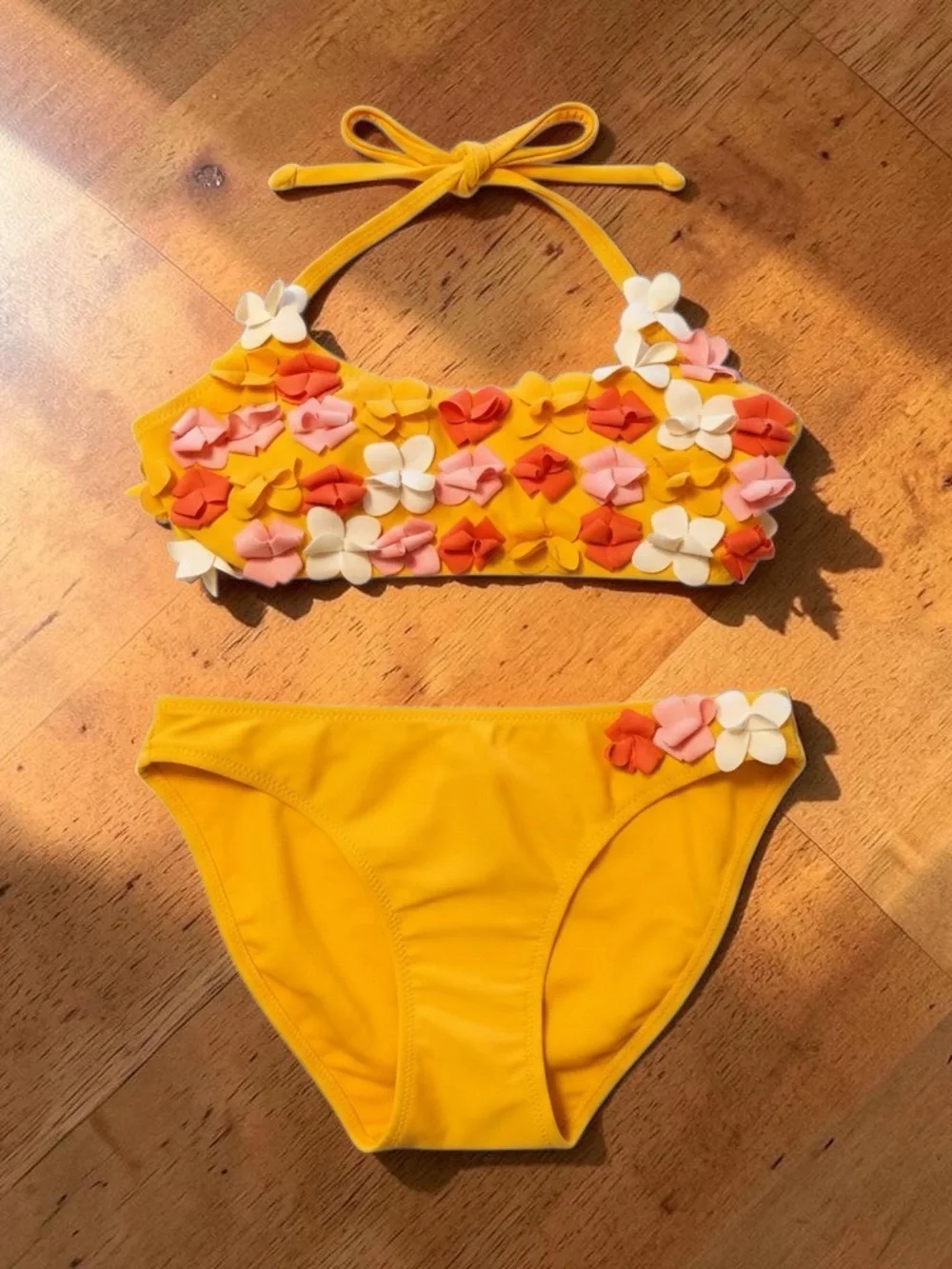Zara Bright Yellow Girls' Bikini Top